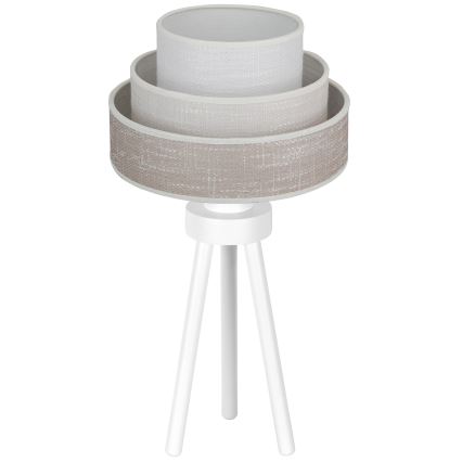 Brilagi - Galda lampa ALASKA LUNETA 1xE27/15W/230V pelēka/krēmkrāsa