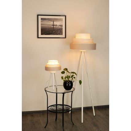 Brilagi - Galda lampa ALASKA LUNETA 1xE27/15W/230V pelēka/krēmkrāsa