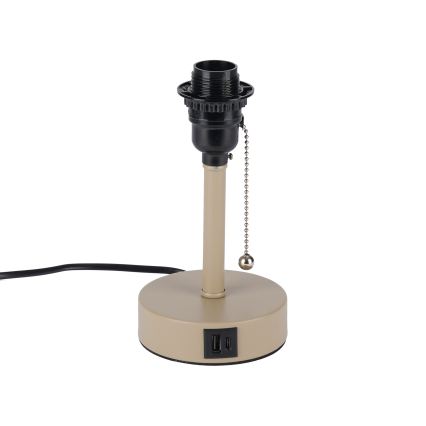 Brilagi - Galda lampa ar USB pieslēgvietu TABLON 1xE27/25W/230V bēša/melna