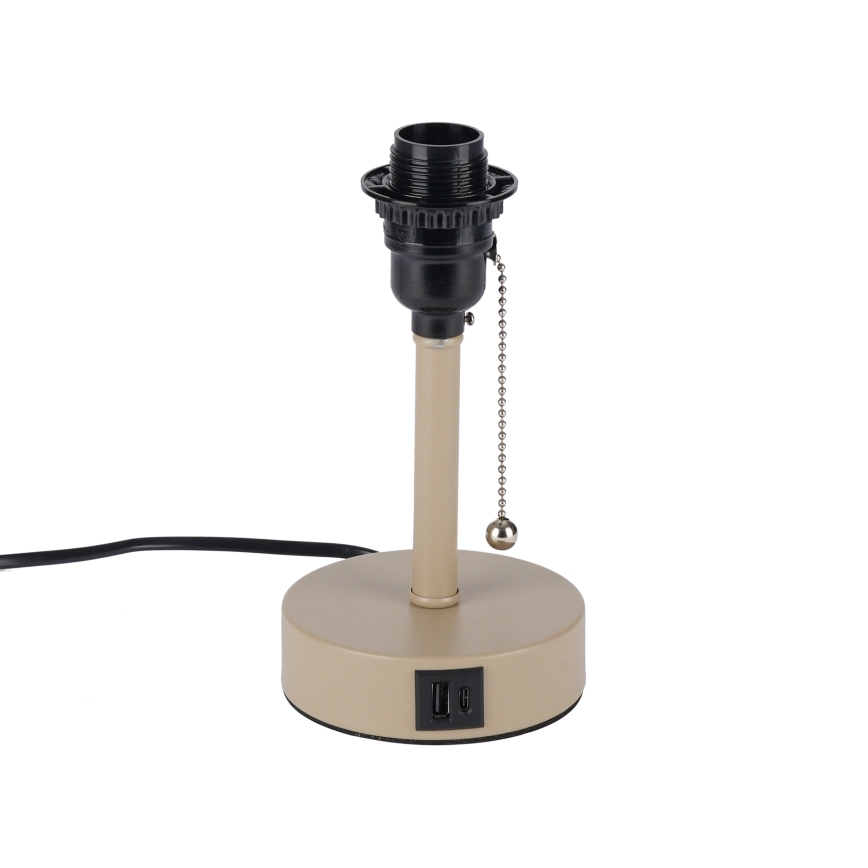 Brilagi - Galda lampa ar USB pieslēgvietu TABLON 1xE27/25W/230V bēša/melna