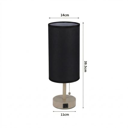 Brilagi - Galda lampa ar USB pieslēgvietu TABLON 1xE27/25W/230V bēša/melna