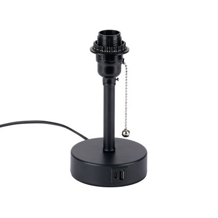 Brilagi - Galda lampa ar USB pieslēgvietu TABLON 1xE27/25W/230V melna