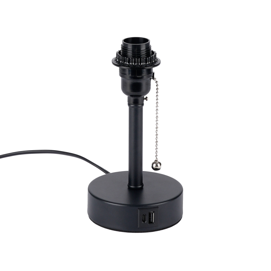 Brilagi - Galda lampa ar USB pieslēgvietu TABLON 1xE27/25W/230V melna