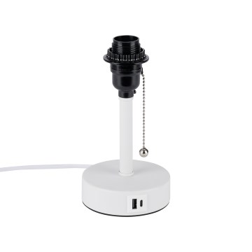 Brilagi - Galda lampa ar USB portu TABLON 1xE27/25W/230V balta