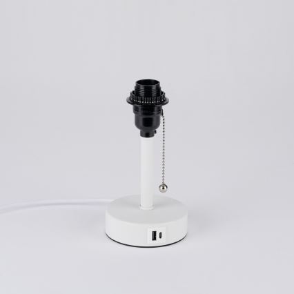 Brilagi - Galda lampa ar USB portu TABLON 1xE27/25W/230V balta/krēmkrāsaina