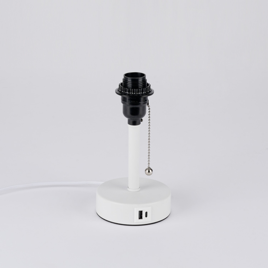 Brilagi - Galda lampa ar USB portu TABLON 1xE27/25W/230V balta/krēmkrāsaina