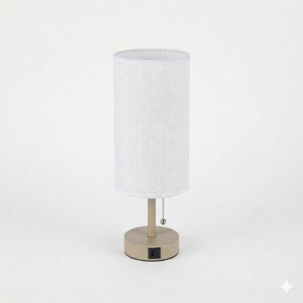 Brilagi - Galda lampa ar USB portu TABLON 1xE27/25W/230V bēša/balta