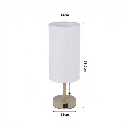 Brilagi - Galda lampa ar USB portu TABLON 1xE27/25W/230V bēša/balta