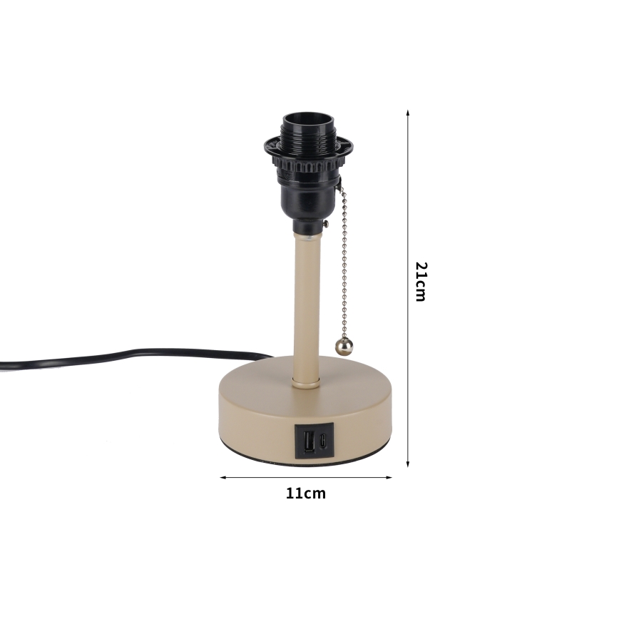 Brilagi - Galda lampa ar USB portu TABLON 1xE27/25W/230V bēša