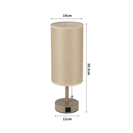 Brilagi - Galda lampa ar USB portu TABLON 1xE27/25W/230V bēša