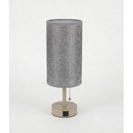 Brilagi - Galda lampa ar USB portu TABLON 1xE27/25W/230V bēša/pelēka