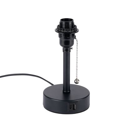 Brilagi - Galda lampa ar USB portu TABLON 1xE27/25W/230V melna/bēša