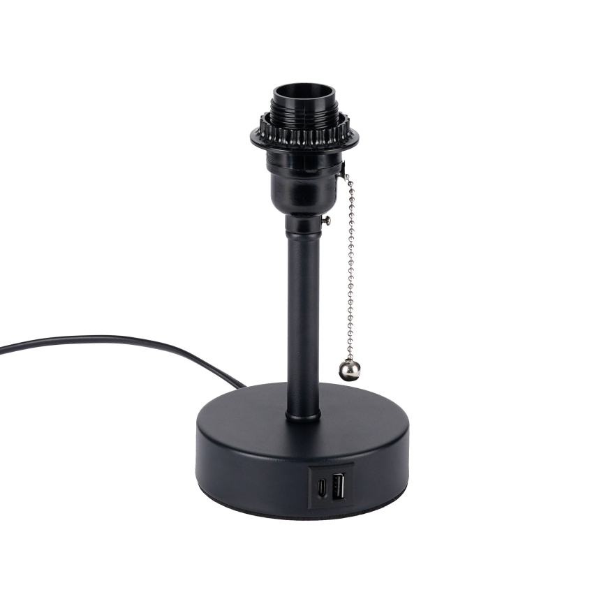 Brilagi - Galda lampa ar USB portu TABLON 1xE27/25W/230V melna/bēša