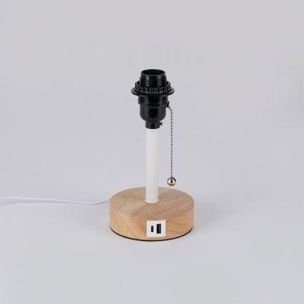 Brilagi - Galda lampa ar USB portu TABLON 1xE27/25W/230V ozola/balta/bēša