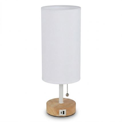 Brilagi - Galda lampa ar USB portu TABLON 1xE27/25W/230V ozols/balta