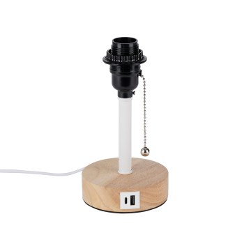 Brilagi - Galda lampa ar USB portu TABLON 1xE27/25W/230V ozols/balts