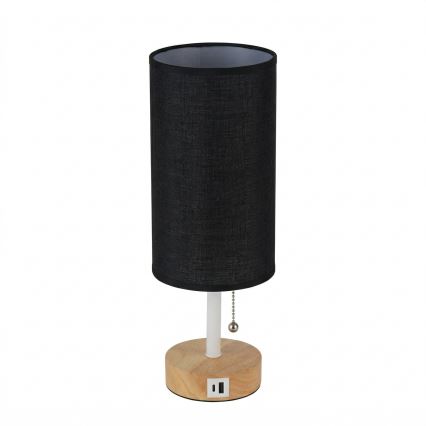 Brilagi - Galda lampa ar USB portu TABLON 1xE27/25W/230V ozols/balts/melns