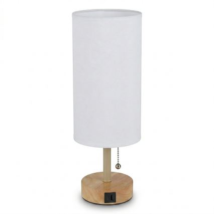 Brilagi - Galda lampa ar USB portu TABLON 1xE27/25W/230V ozols/bēšs/balts
