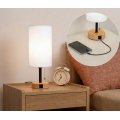 Brilagi - Galda lampa ar USB portu TABLON 1xE27/25W/230V ozols/melna/balta