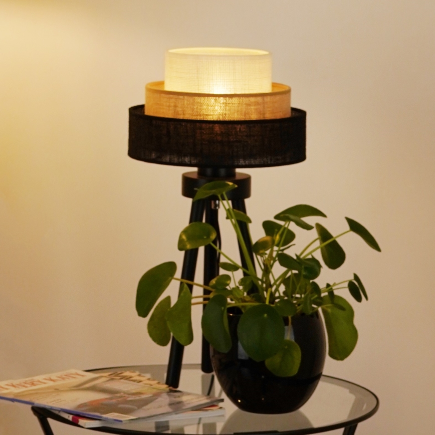 Brilagi - Galda lampa ASPEN LUNETA 1xE27/15W/230V melna/bēša/krēmkrāsa