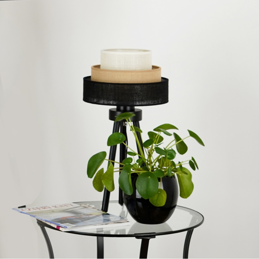 Brilagi - Galda lampa ASPEN LUNETA 1xE27/15W/230V melna/bēša/krēmkrāsa