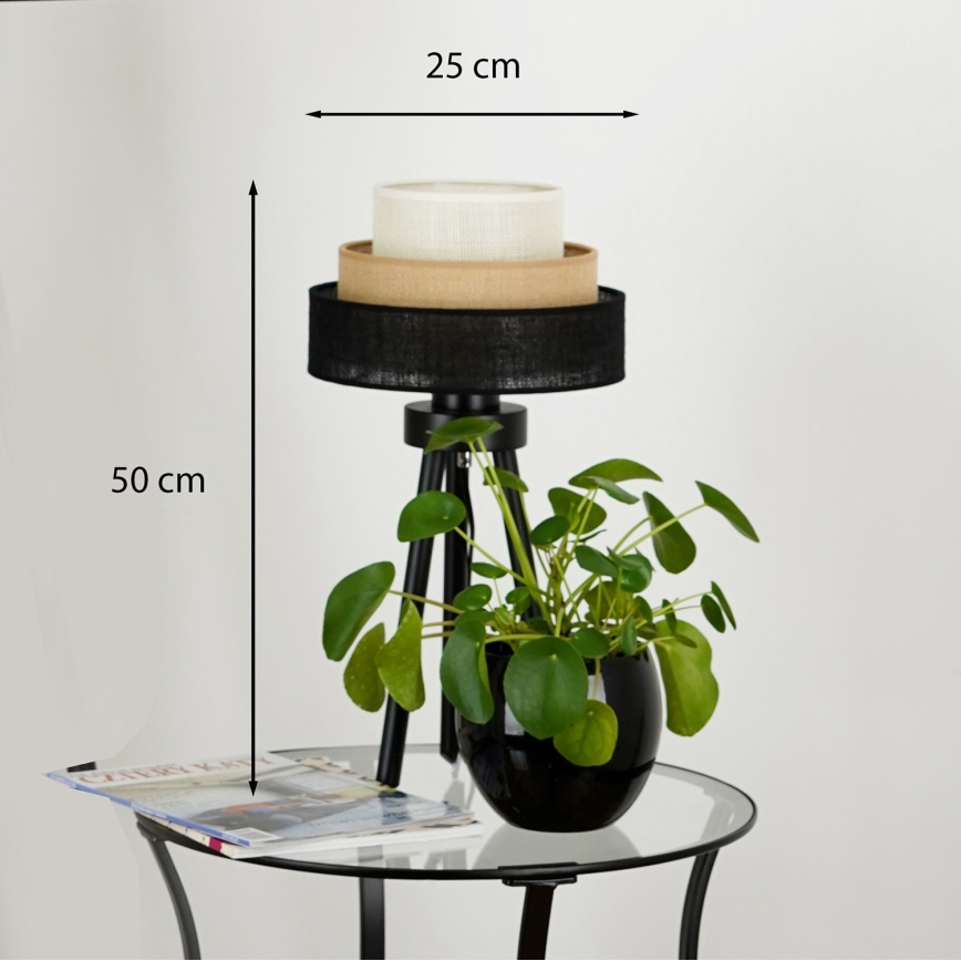 Brilagi - Galda lampa ASPEN LUNETA 1xE27/15W/230V melna/bēša/krēmkrāsa