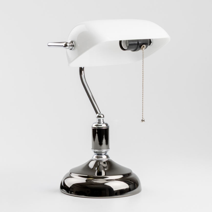 Brilagi - Galda lampa BANK OFFICE 1xE27/60W/230V melna/sudraba/balta