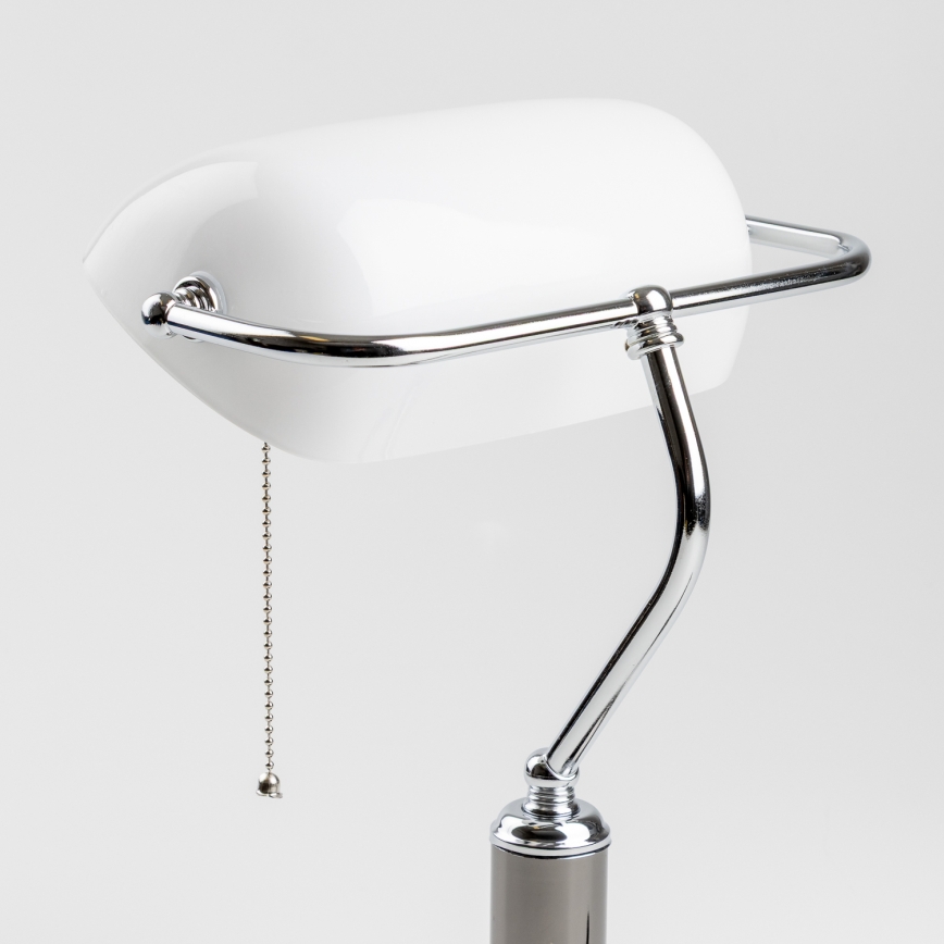 Brilagi - Galda lampa BANK OFFICE 1xE27/60W/230V melna/sudraba/balta