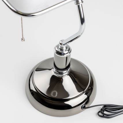 Brilagi - Galda lampa BANK OFFICE 1xE27/60W/230V melna/sudraba/balta