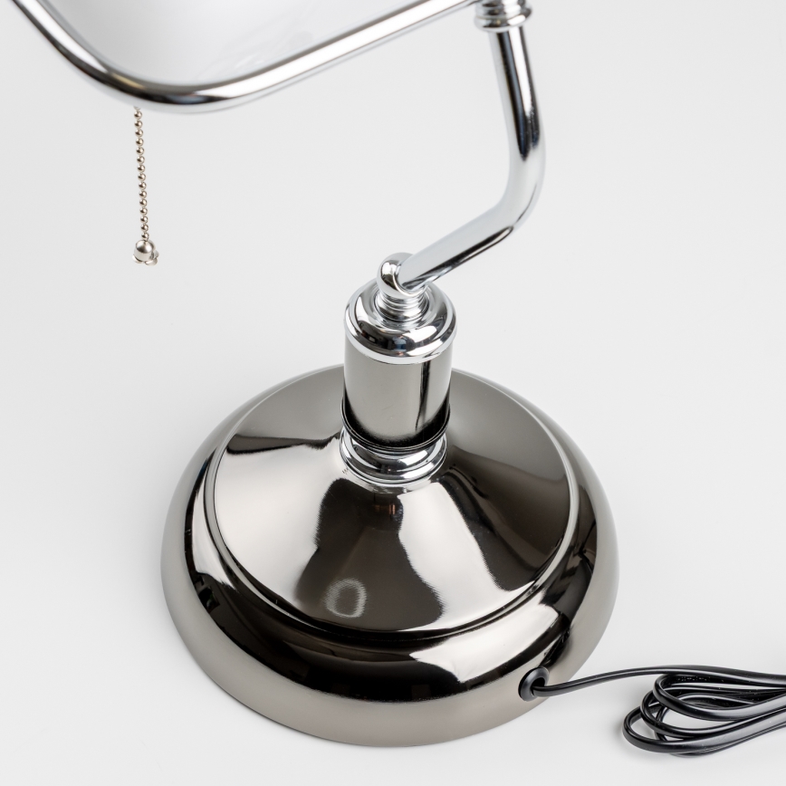 Brilagi - Galda lampa BANK OFFICE 1xE27/60W/230V melna/sudraba/balta