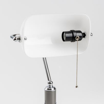 Brilagi - Galda lampa BANK OFFICE 1xE27/60W/230V melna/sudraba/balta
