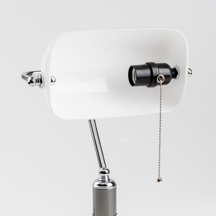 Brilagi - Galda lampa BANK OFFICE 1xE27/60W/230V melna/sudraba/balta