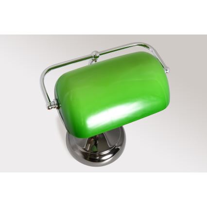 Brilagi - Galda lampa BANK OFFICE 1xE27/60W/230V melna/sudraba/zaļa