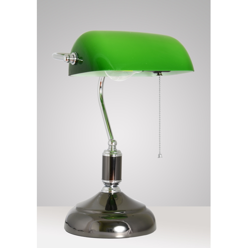 Brilagi - Galda lampa BANK OFFICE 1xE27/60W/230V melna/sudraba/zaļa
