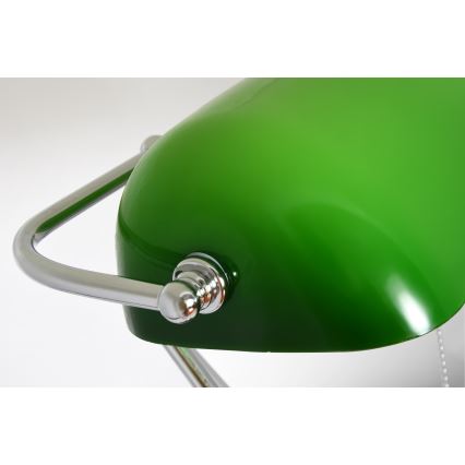 Brilagi - Galda lampa BANK OFFICE 1xE27/60W/230V melna/sudraba/zaļa