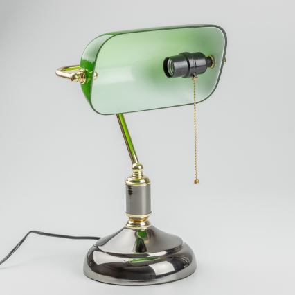 Brilagi - Galda lampa BANK OFFICE 1xE27/60W/230V melna/zelta/zaļa