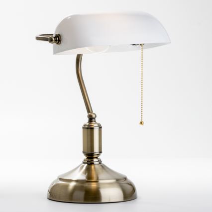 Brilagi - Galda lampa BANK OFFICE 1xE27/60W/230V misiņš/balta