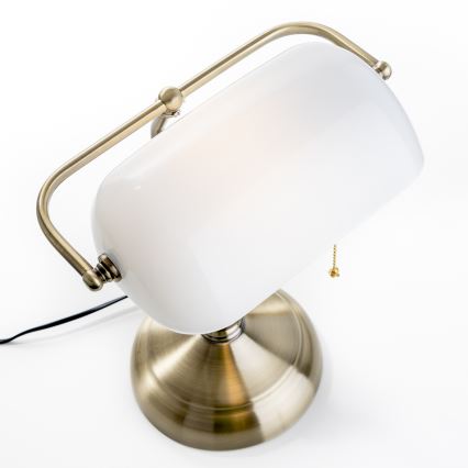 Brilagi - Galda lampa BANK OFFICE 1xE27/60W/230V misiņš/balta