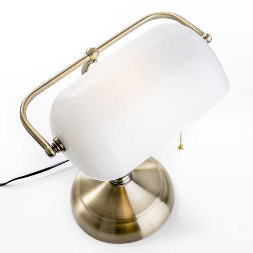 Brilagi - Galda lampa BANK OFFICE 1xE27/60W/230V misiņš/balta