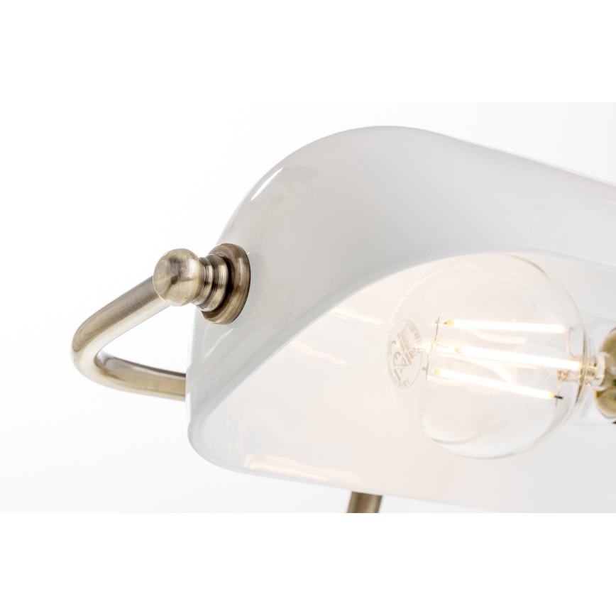 Brilagi - Galda lampa BANK OFFICE 1xE27/60W/230V misiņš/balta
