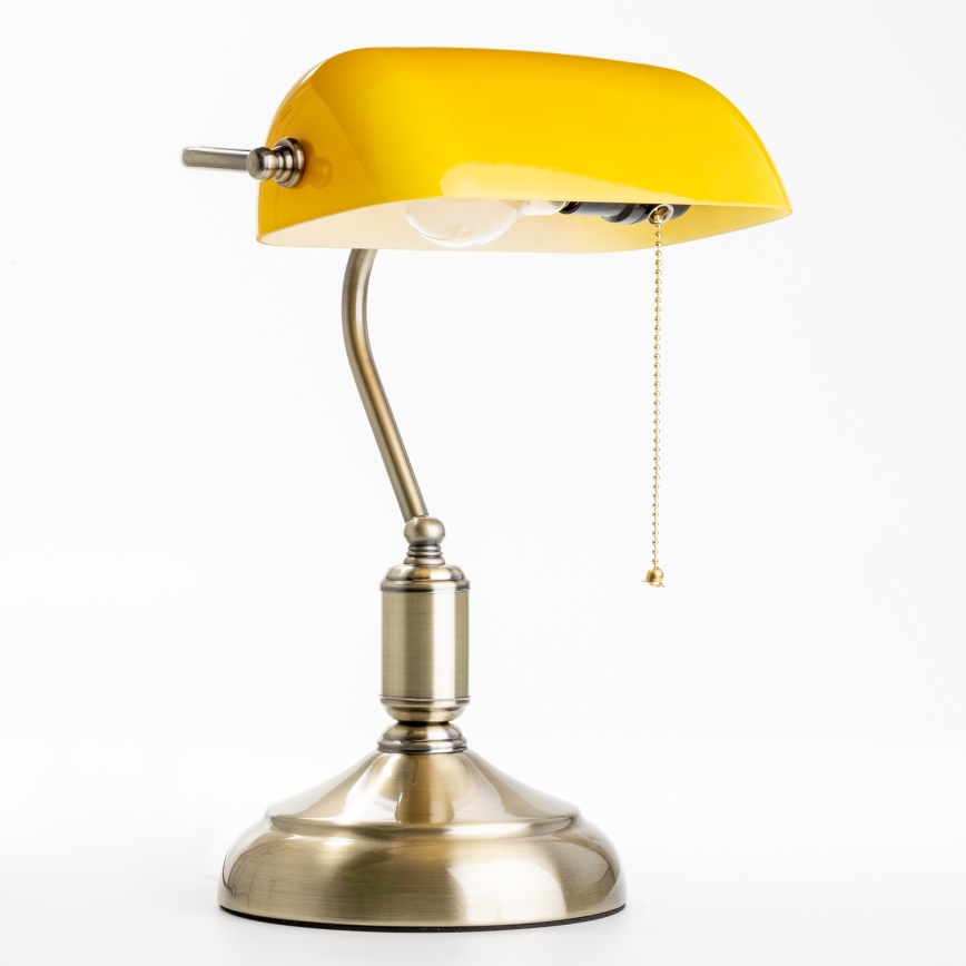 Brilagi - Galda lampa BANK OFFICE 1xE27/60W/230V misiņš/oranža