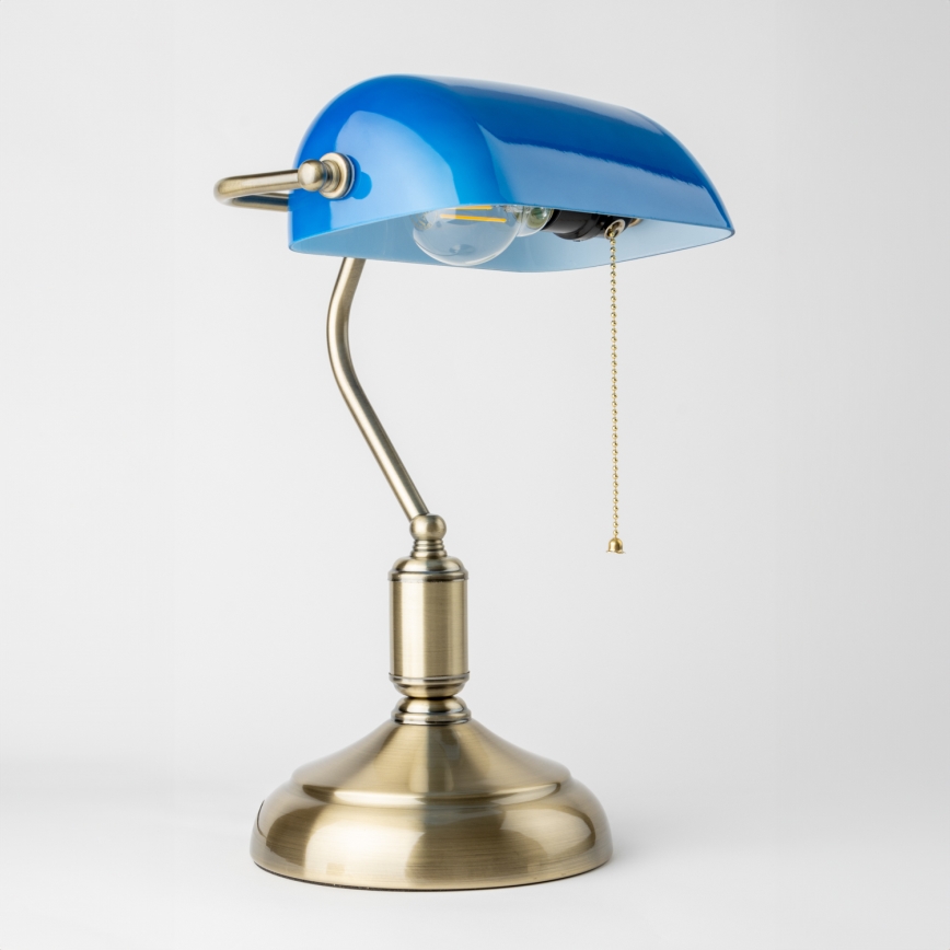 Brilagi - Galda lampa BANK OFFICE 1xE27/60W/230V misiņš/zila