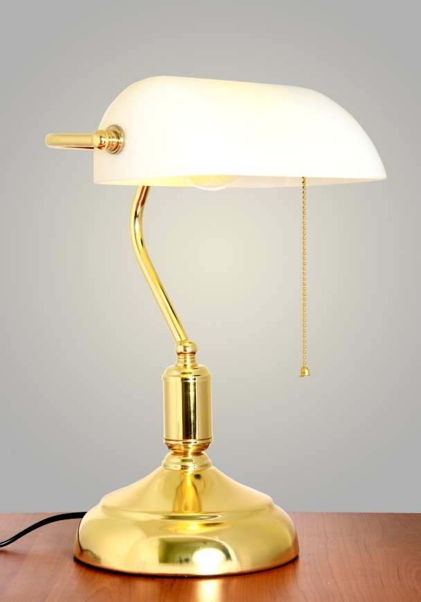Brilagi - Galda lampa BANK OFFICE 1xE27/60W/230V zelta/balta
