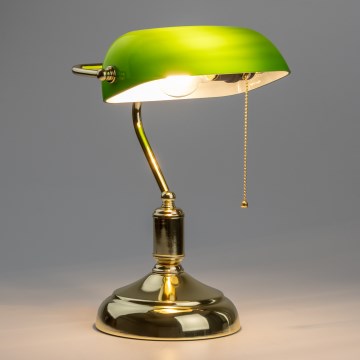 Brilagi - Galda lampa BANK OFFICE 1xE27/60W/230V zelta/zaļa