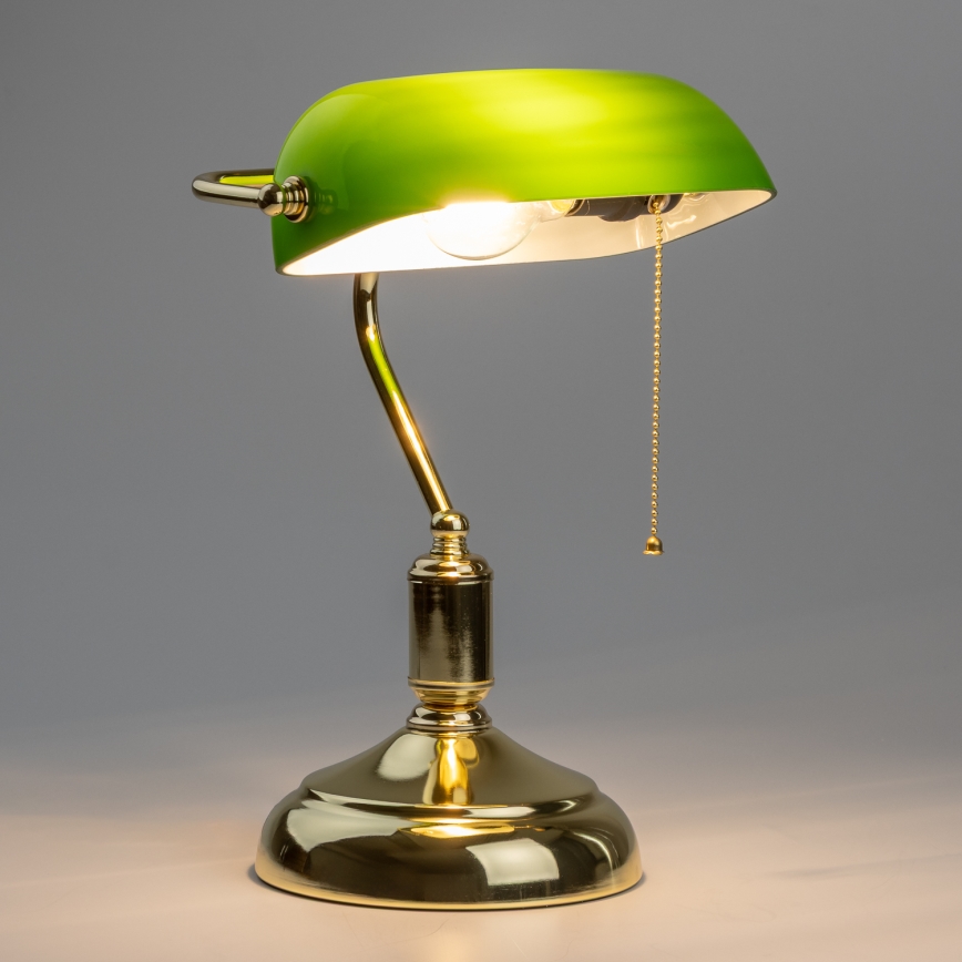 Brilagi - Galda lampa BANK OFFICE 1xE27/60W/230V zelta/zaļa
