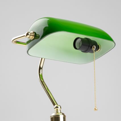 Brilagi - Galda lampa BANK OFFICE 1xE27/60W/230V zelta/zaļa