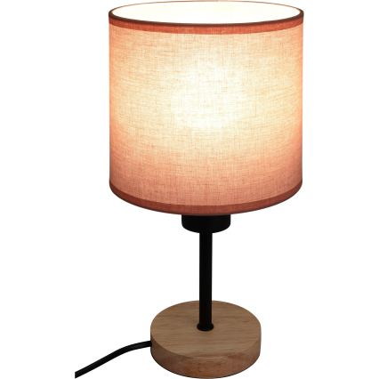 BRILAGI - Bērnu galda lampa BOBO WOOD 1xE27/25W/230V ozolkoka/melna/rozā