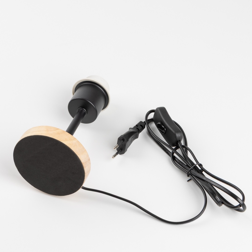 BRILAGI - Bērnu galda lampa BOBO WOOD 1xE27/25W/230V ozolkoka/melna/rozā