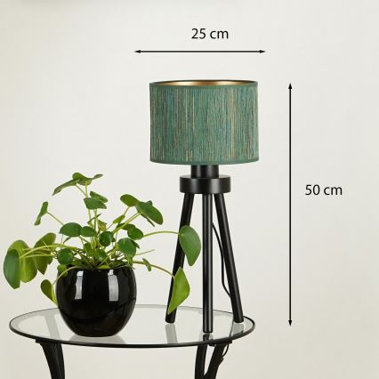 Brilagi - Galda lampa BOSTON ROLLER 1xE27/15W/230V salmi zaļa/zelta