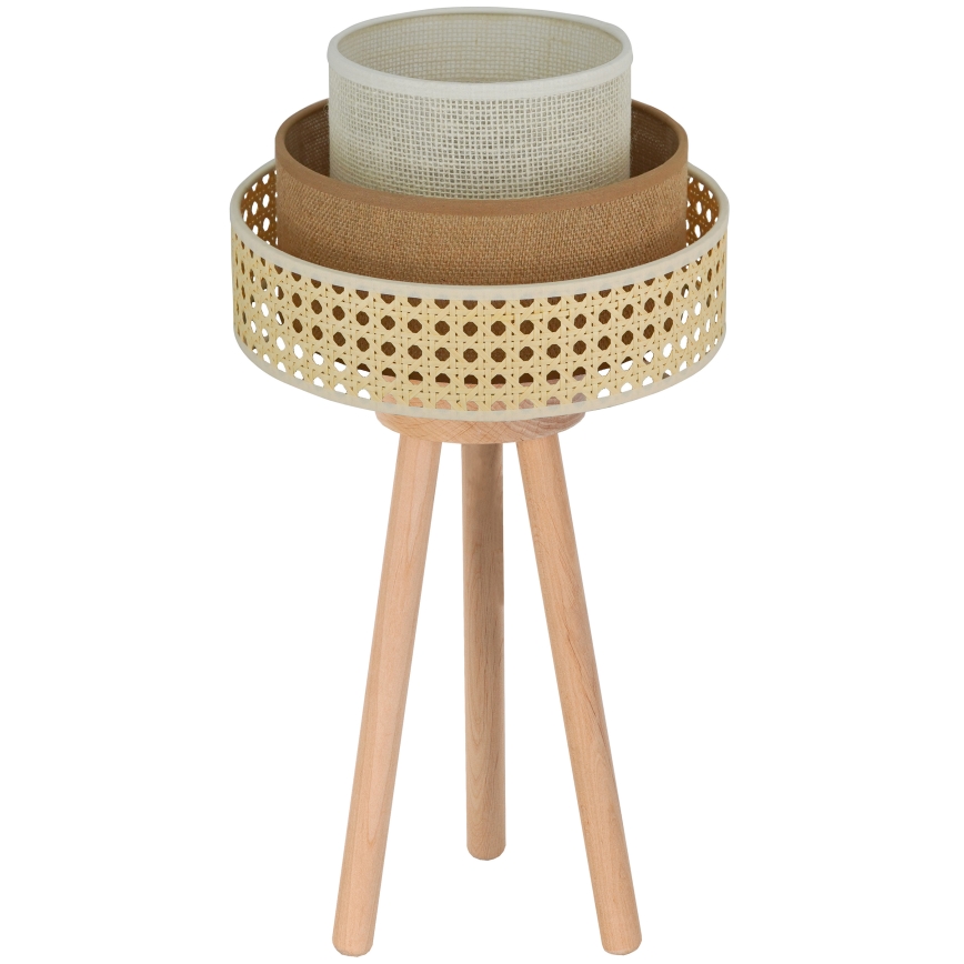 Brilagi - Galda lampa CEDAR LUNETA 1xE27/15W/230V bēša/brūna/krēmkrāsa